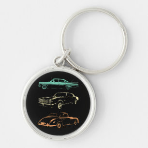 Vintage Cars - 80s & 90s Graphic Retro Key Ring