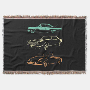 Vintage Cars - 80s & 90s Graphic Retro Throw Blanket