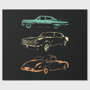Vintage Cars - 80s & 90s Graphic Retro Wrapping Paper