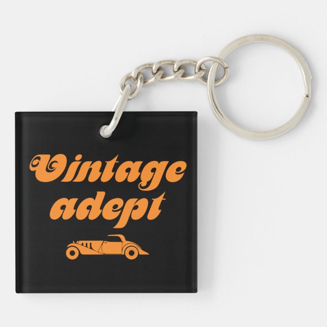 Vintage cars adept key ring (Back)