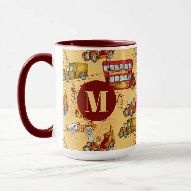 Vintage Cars, Buses & Bikes Mug (Left)