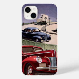 Vintage Cars, Classic Sedans Road Trip on Freeway Case-Mate iPhone 14 Plus Case