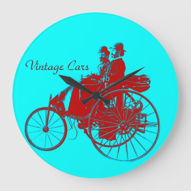 Vintage Cars Gathering Large Clock (Front)
