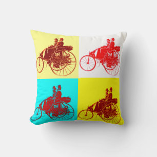Vintage Cars Gathering Pop Art Cushion