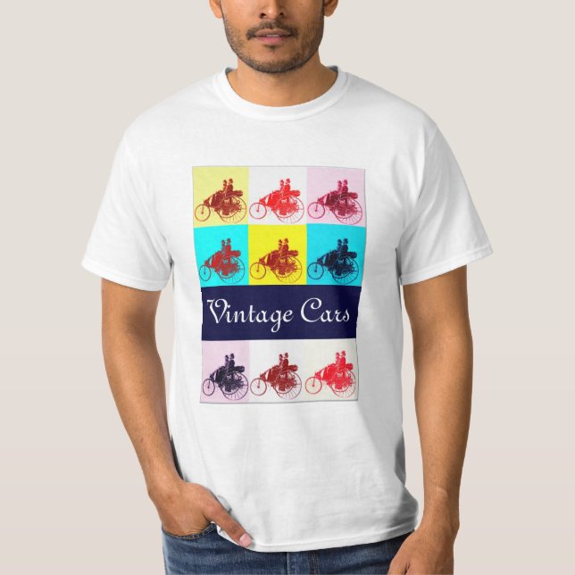 Vintage Cars Gathering Pop Art T-Shirt (Front)