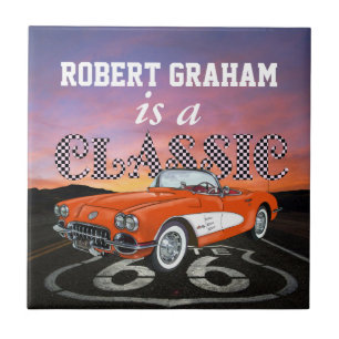 Vintage Cars - Gift - Route 66 - SRF Ceramic Tile