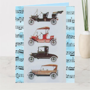VINTAGE CARS  MUSICAL FATHER'S DAY CARD