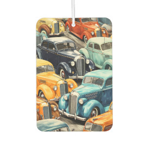 Vintage Cars Pattern Car Air Freshener