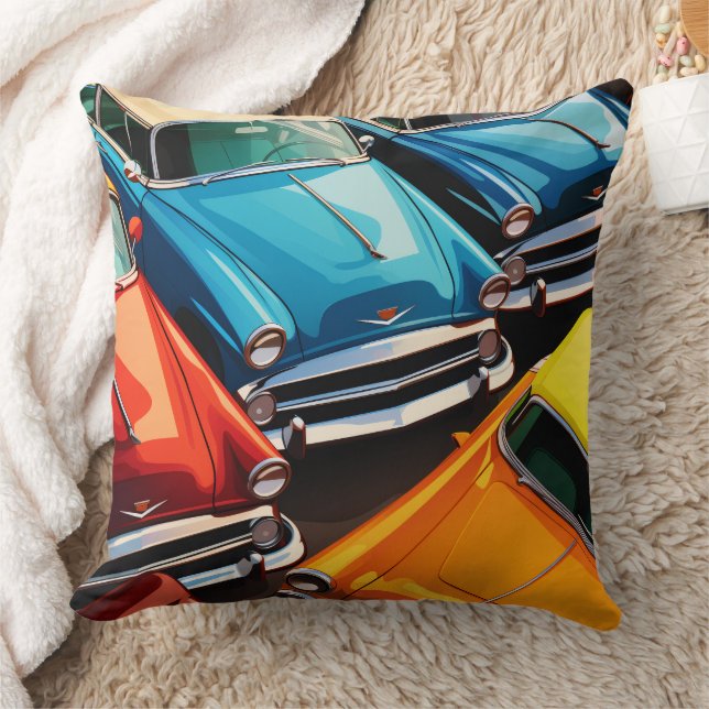 Vintage Cars Pattern Cushion (Blanket)