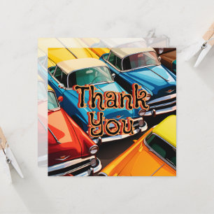 Vintage Cars Pattern Invitation