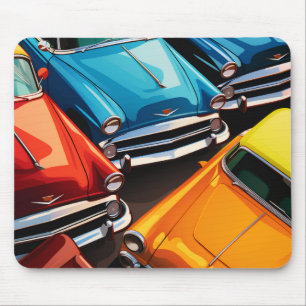 Vintage Cars Pattern Mouse Pad