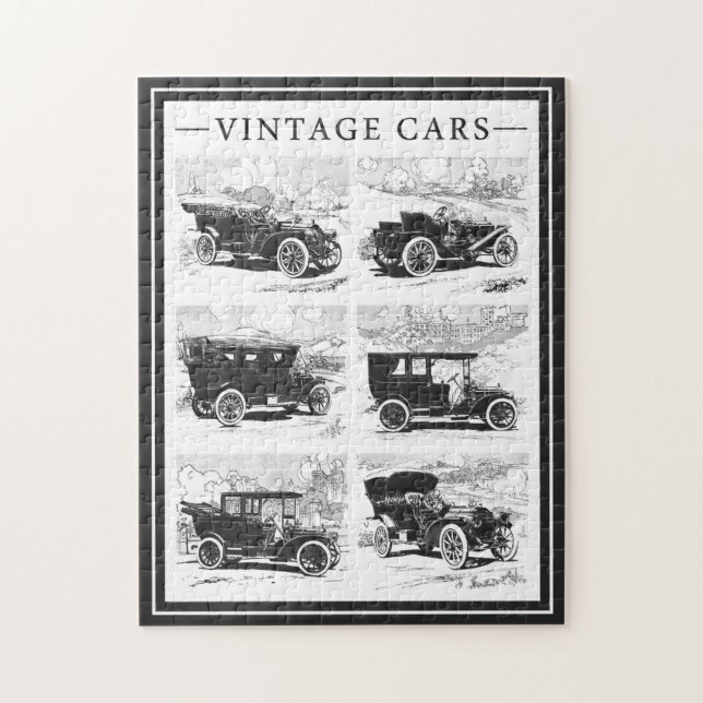 Vintage cars puzzle (Vertical)