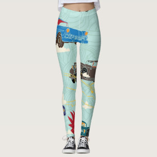 Vintage Cars: Sky Clouds Pattern Leggings
