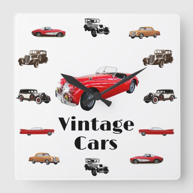 Vintage Cars Wall Clock (Front)