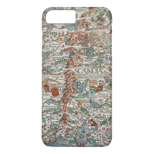 Vintage Carta Marina Scandinavia Map iPhone 8 Plus/7 Plus Case