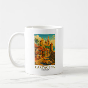 Vintage Cartagena Colombia Retro Art Coffee Mug