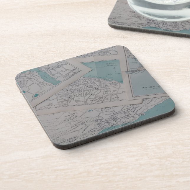 Vintage Cartographer's Dream Sandstone Coaster (Left Side)