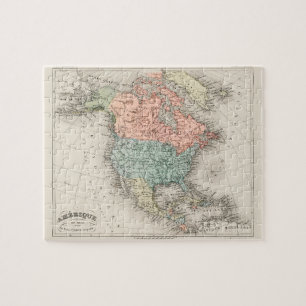Vintage Cartographic Map of North America (1878) Jigsaw Puzzle