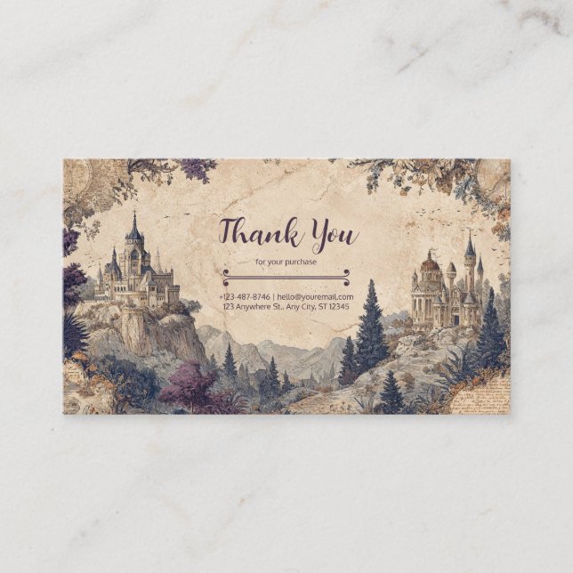 Vintage Cartography Antique Map Fairytale Business Card (Front)