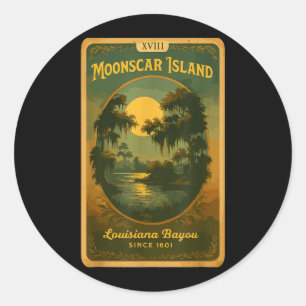 Vintage Cartoon Halloween Zombie Island Classic Round Sticker