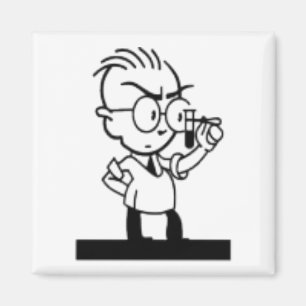 Vintage cartoon retro science chemist comics magnet