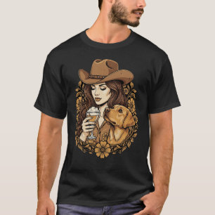 Vintage Cartoon Woman & Dog Love Loyal Best Friend T-Shirt