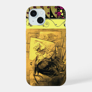 VINTAGE CARTOONIST DRAWING MONKEY MAN CARTOON iPhone 15 CASE