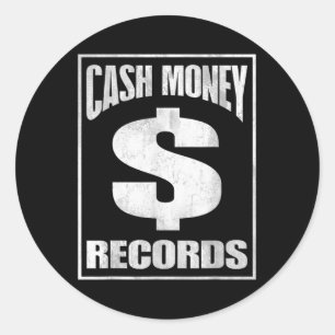Vintage Cash Money Records Graphic Quotes And Sayi Classic Round Sticker