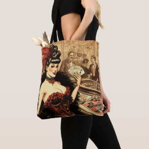 Vintage Casino Girl Tote Bag
