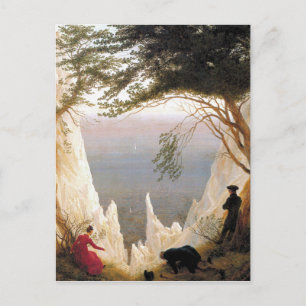 Vintage Caspar Friedrich Chalk Cliffs at Ruegen Postcard