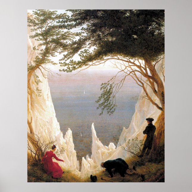 Vintage Caspar Friedrich Chalk Cliffs at Ruegen Poster (Front)