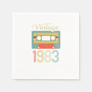 Vintage Cassette 1983 39th Birthday 39 Years Gift Napkin