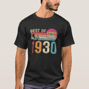 Vintage Cassette Best Of 1930 Born 92Nd Birthday T-Shirt