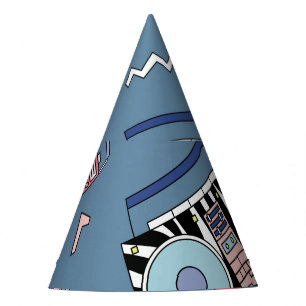 Vintage Cassette Players: Retro Seamless Art Party Hat