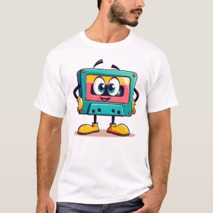 Vintage Cassette Tape Cartoon Mascot T-Shirt