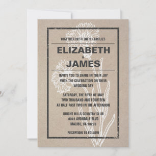 Vintage Casual Wedding Invitations