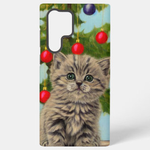 Vintage Cat and Christmas Tree Samsung Galaxy Case