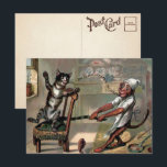 Vintage Cat and Monkey Christmas Postcard<br><div class="desc">Vintage monkey pulling a cats tail Christmas postcard. High quality,  restored vintage image.</div>