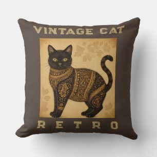 Vintage Cat, Antique Cat,and Motif Pattern Cushion