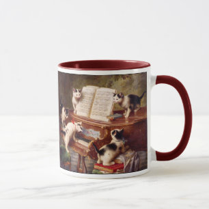 Vintage Cat Art:  Kittens' Recital Mug