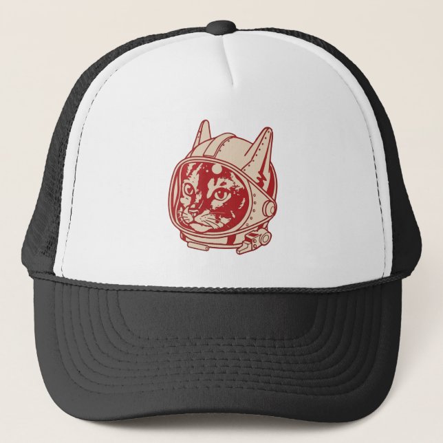 Vintage cat astronaut     trucker hat (Front)
