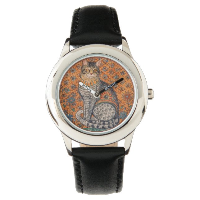 Vintage Cat, Cat Motif Art , Classic  Watch (Front)