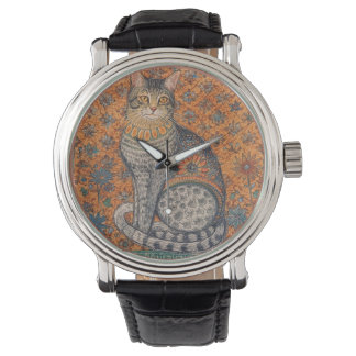 Vintage Cat, Cat Motif Art , Classic Watch