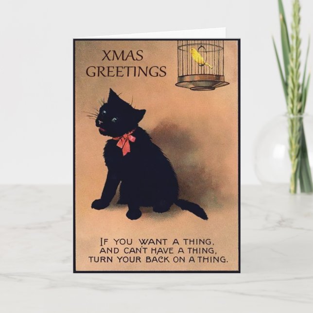 Vintage Cat Christmas Card (Front)