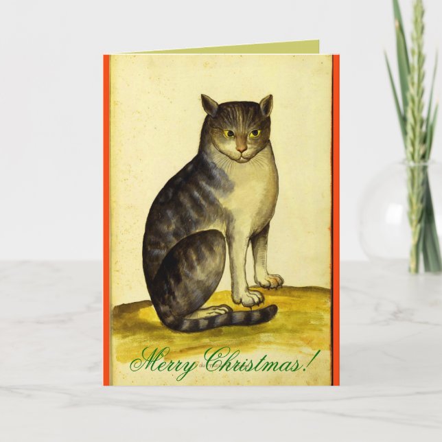 VINTAGE CAT CHRISTMAS CARD (Front)