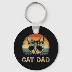 Vintage Cat Dad Cat Lovers Daddy Father&#; s Day Key Ring