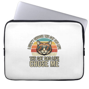 Vintage Cat Dad Life Chose Me T-Shirt Design_1 Laptop Sleeve
