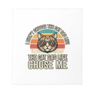 Vintage Cat Dad Life Chose Me T-Shirt Design_1 Notepad