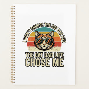 Vintage Cat Dad Life Chose Me T-Shirt Design_1 Planner