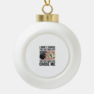 Vintage Cat Dad Life Patriotic Vector Shirt Design Ceramic Ball Christmas Ornament